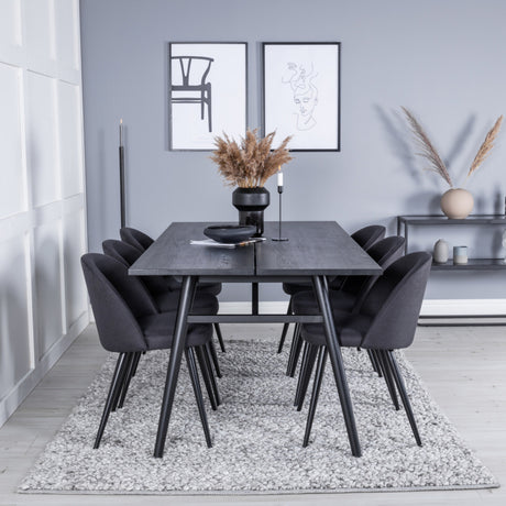 Sleek Extentiontable shed 195*95 + Velvet spisestoler Venture Design Spisegruppe