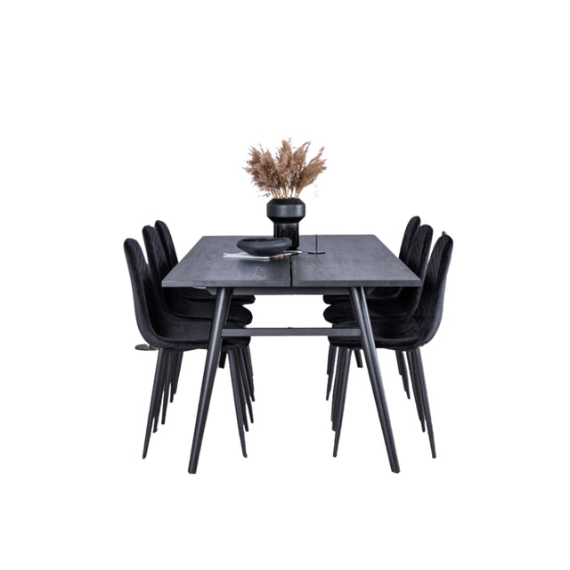 Sleek Extentiontable shed 195*95 + Polar Diamond spisestoler Venture Design Spisegruppe