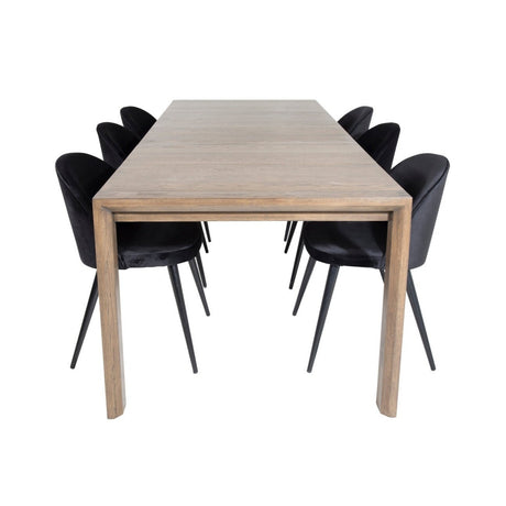 Slider Extention Table 170 +40 +40cm + Velvet spisestoler Venture Design Spisegruppe