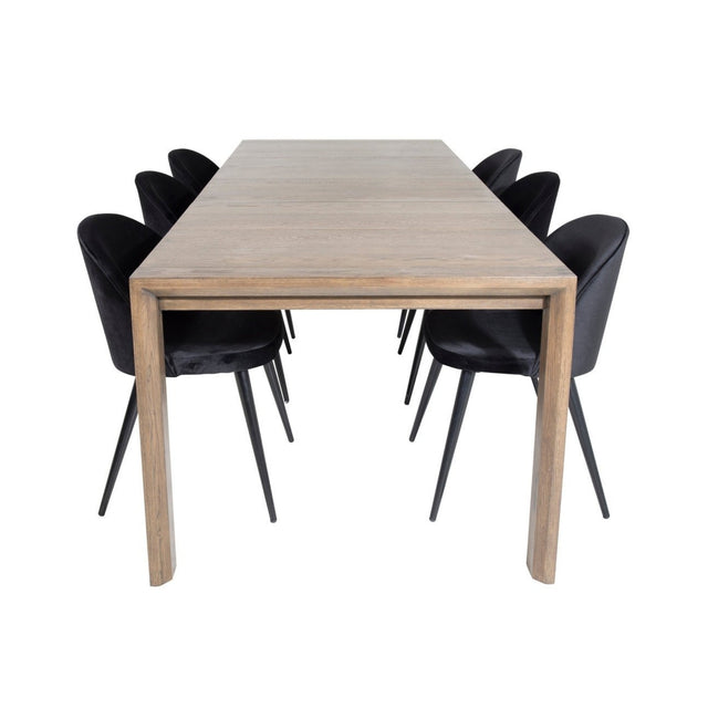 Slider Extention Table 170 +40 +40cm + Velvet spisestoler Venture Design Spisegruppe