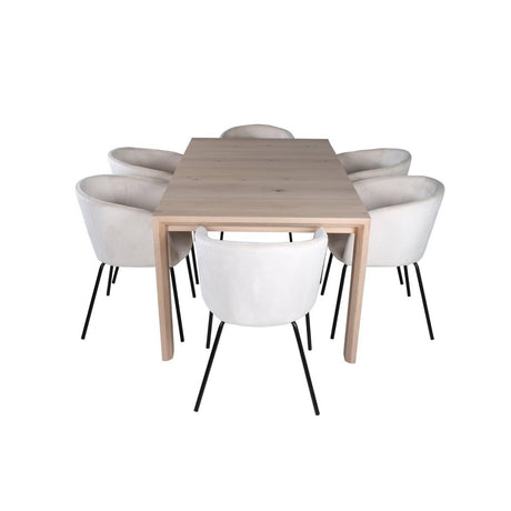 Slider Extention Table 170 +40 +40cm + Berit stol Venture Design Spisegruppe