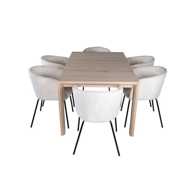 Slider Extention Table 170 +40 +40cm + Berit stol Venture Design Spisegruppe