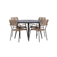 Pause Spisebord Rundt 120ø + Lindos Lenestol Venture Design Spisegruppe