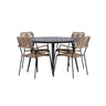Pause Spisebord Rundt 120ø + Lindos Lenestol Venture Design Spisegruppe