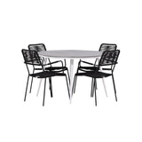 Pause Spisebord Rundt 120ø + Lindos Lenestol Venture Design Spisegruppe