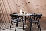 Lina Spisebord Rundt 120 cm + Spalte spisestoler inkl. Puter Venture Design Spisegruppe