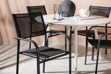Lina Spisebord Rund 120 cm + Santorini Armstol Venture Design Spisegruppe