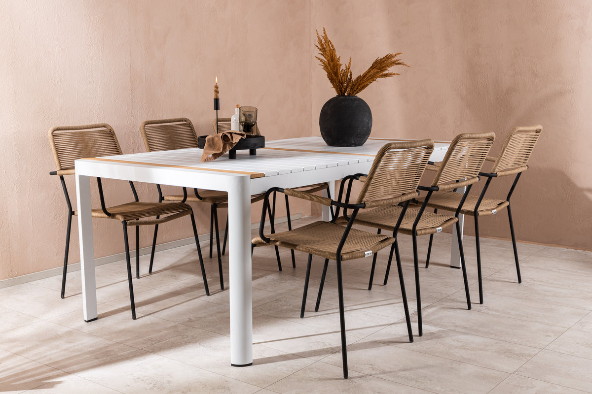Togo Spisebord 200*100 + Lindos Lenestol Venture Design Spisegruppe