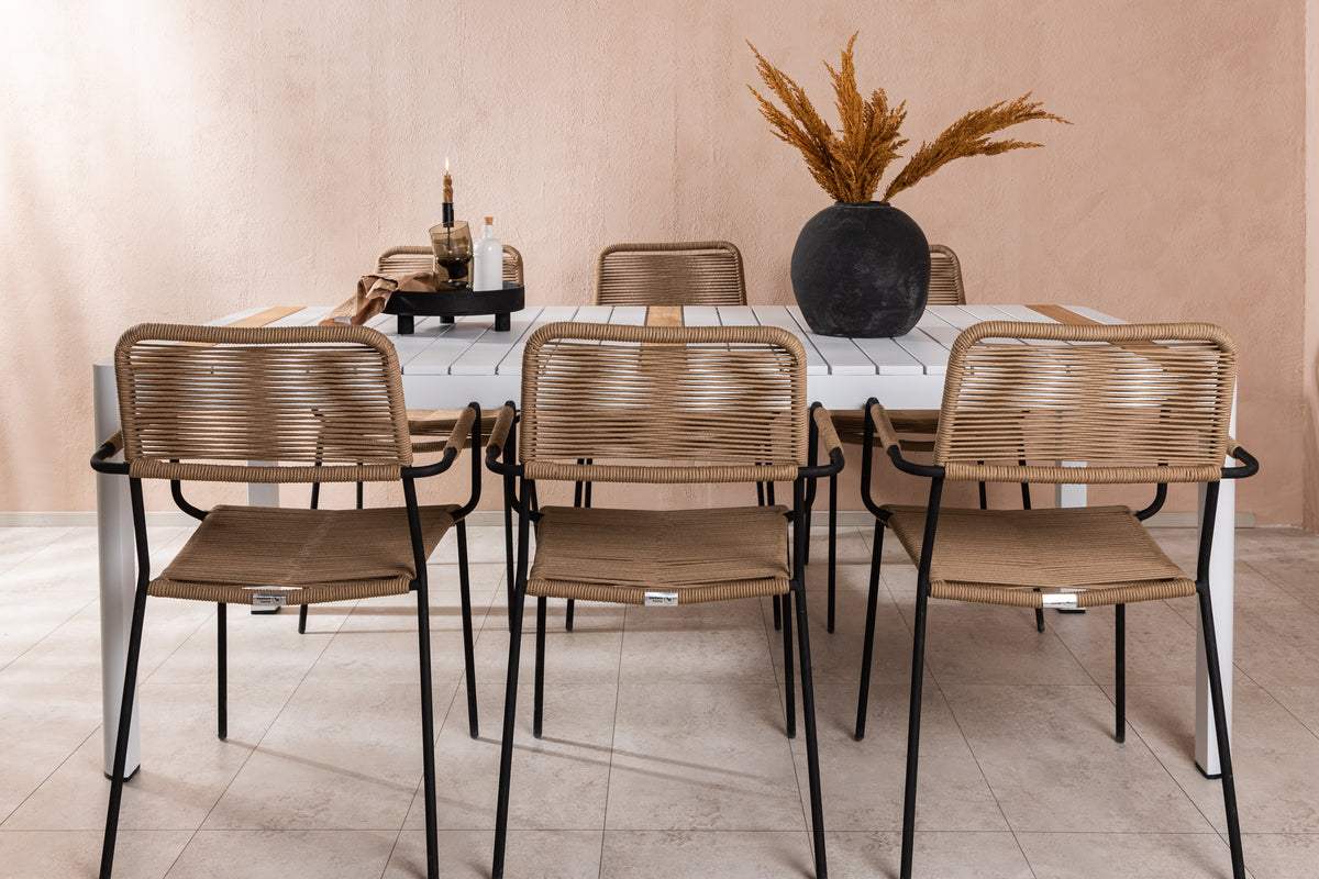 Togo Spisebord 200*100 + Lindos Lenestol Venture Design Spisegruppe
