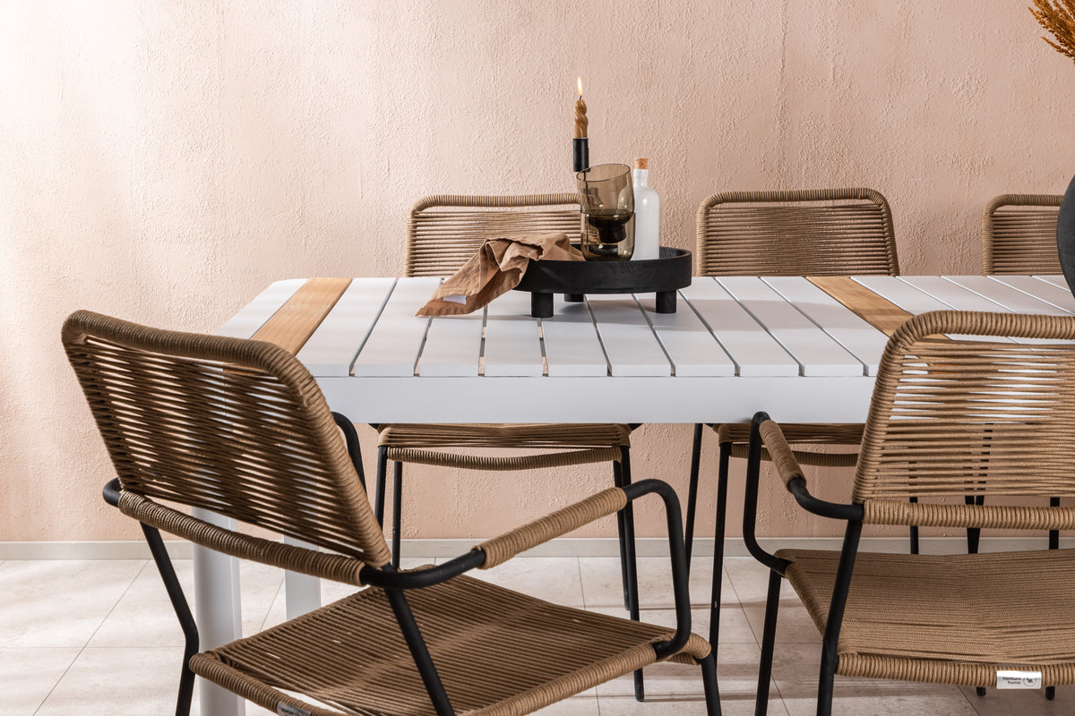 Togo Spisebord 200*100 + Lindos Lenestol Venture Design Spisegruppe