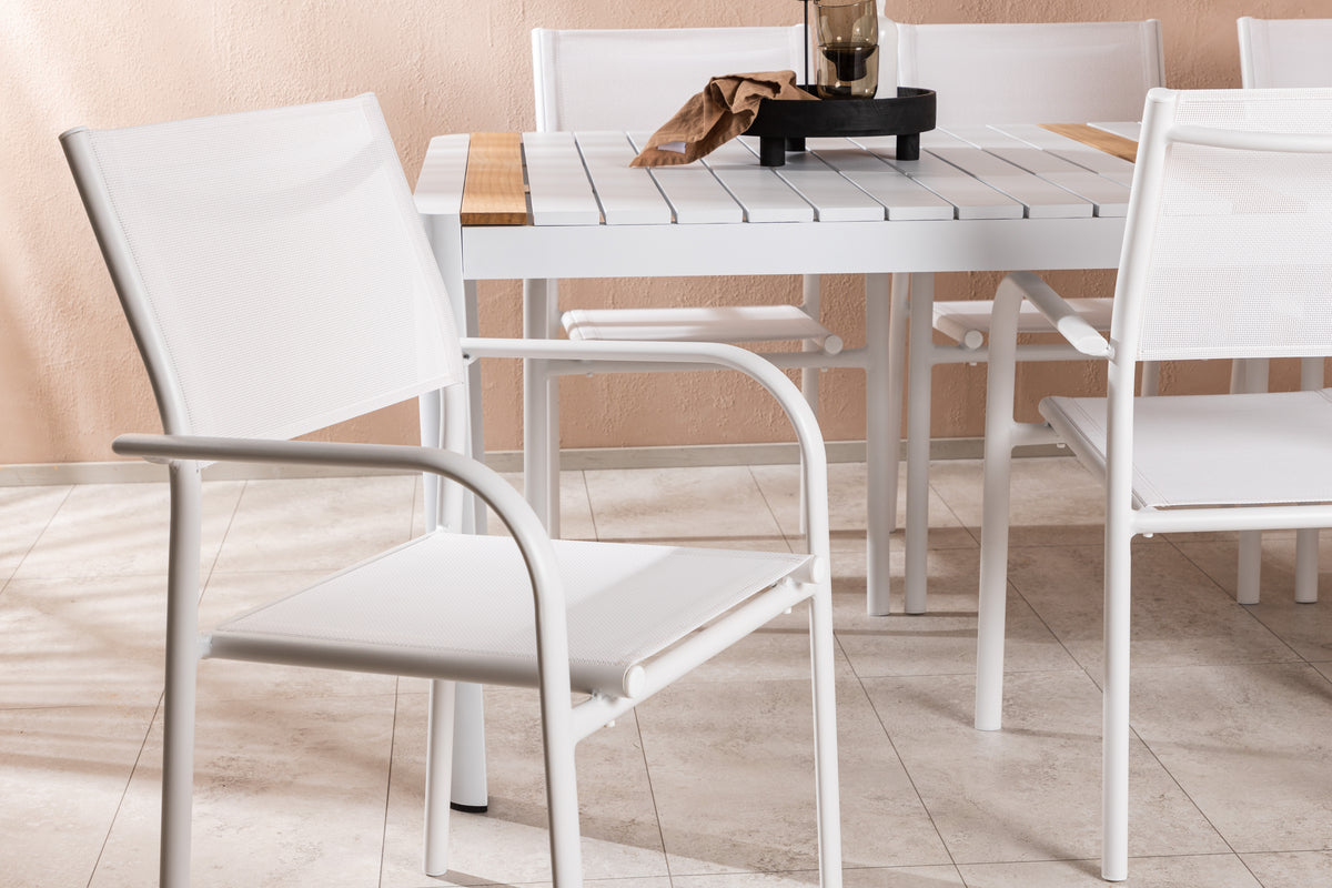 Togo Spisebord 200*100 + Santorini Armstol Venture Design Spisegruppe