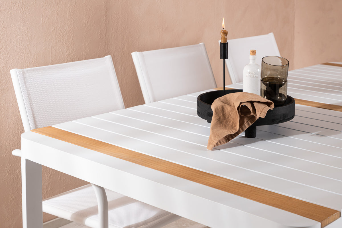 Togo Spisebord 200*100 + Santorini Armstol Venture Design Spisegruppe