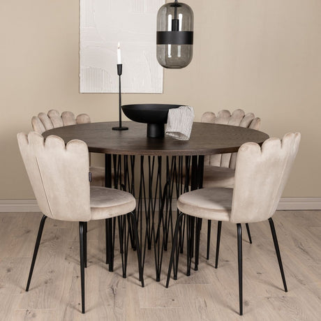 Stone Round Dining Set Venture Design Spisegruppe