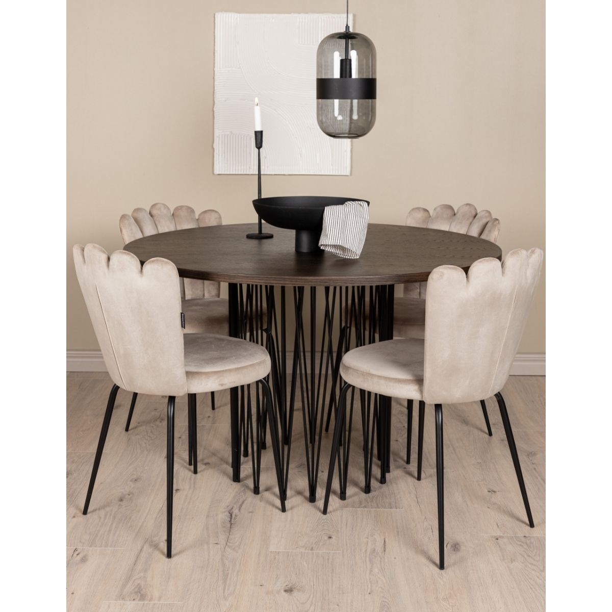 Stone Round Dining Set Venture Design Spisegruppe