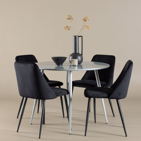 Plaza Dining Table with Night Dining Chair Venture Design Spisegruppe
