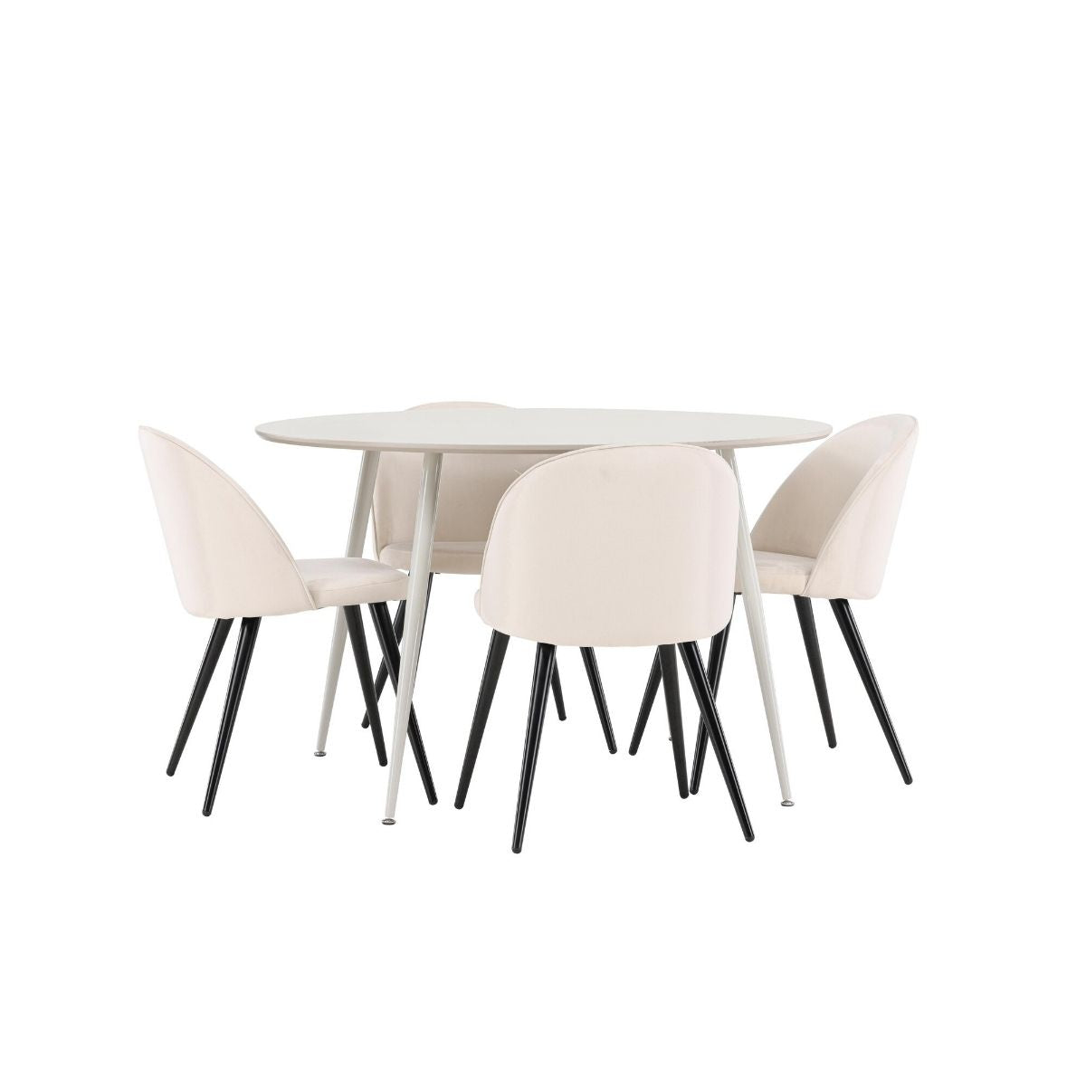 Plaza Dining Table with Velvet Dining Chair Venture Design Spisegruppe