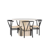 Lanzo Dining Table with Alfons Dining Chair Venture Design Spisegruppe