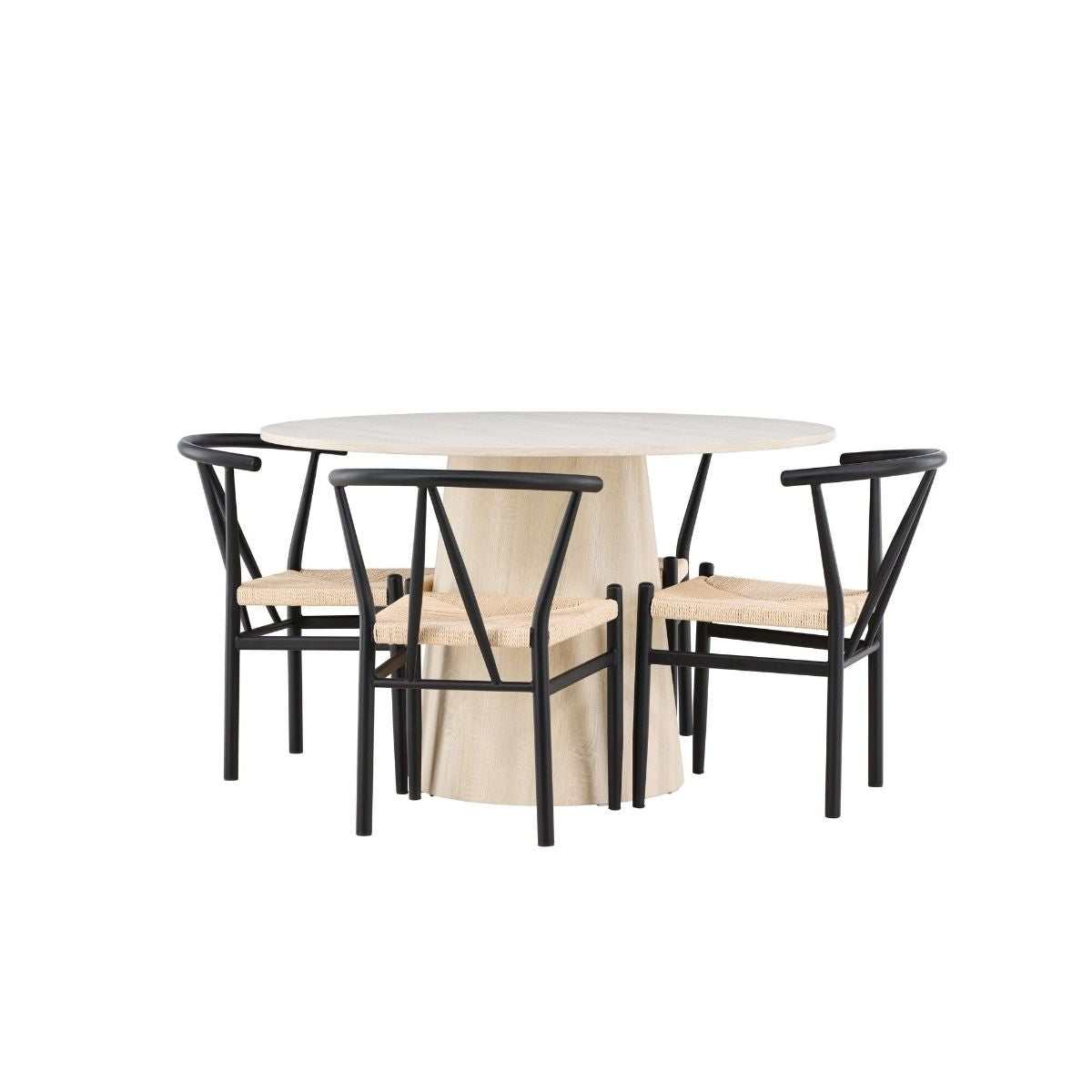 Lanzo Dining Table with Alfons Dining Chair Venture Design Spisegruppe