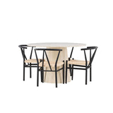 Lanzo Dining Table with Alfons Dining Chair Venture Design Spisegruppe