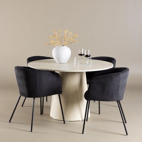 Lanzo Dining Table with Berit Dining Chair Venture Design Spisegruppe
