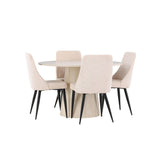 Lanzo Dining Table with Leone Dining Chair Venture Design Spisegruppe