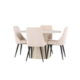 Lanzo Dining Table with Leone Dining Chair Venture Design Spisegruppe