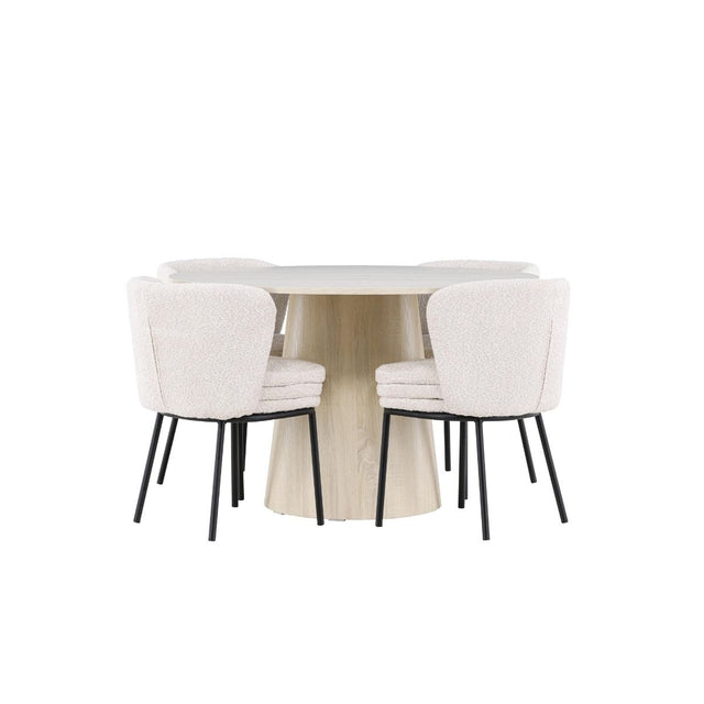 Lanzo Dining Table with Agnes Dining Chair Venture Design Spisegruppe