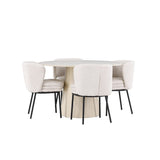 Lanzo Dining Table with Agnes Dining Chair Venture Design Spisegruppe