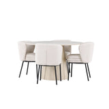 Lanzo Dining Table with Agnes Dining Chair Venture Design Spisegruppe