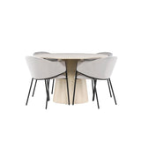 Lanzo Dining Table with Evelina Dining Chair Venture Design Spisegruppe