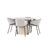 Lanzo Dining Table with Evelina Dining Chair Venture Design Spisegruppe