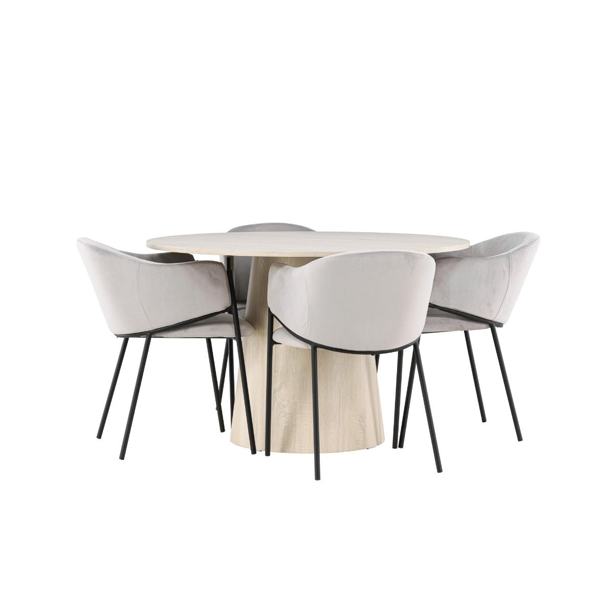 Lanzo Dining Table with Evelina Dining Chair Venture Design Spisegruppe