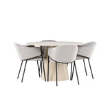 Lanzo Dining Table with Evelina Dining Chair Venture Design Spisegruppe