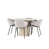 Lanzo Dining Table with Evelina Dining Chair Venture Design Spisegruppe