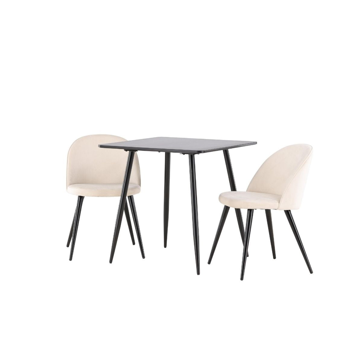 Polar Dining Table with Velvet Dining Chair Venture Design Spisegruppe