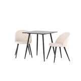Polar Dining Table with Velvet Dining Chair Venture Design Spisegruppe