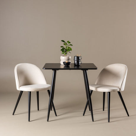 Polar Dining Table with Velvet Dining Chair Venture Design Spisegruppe