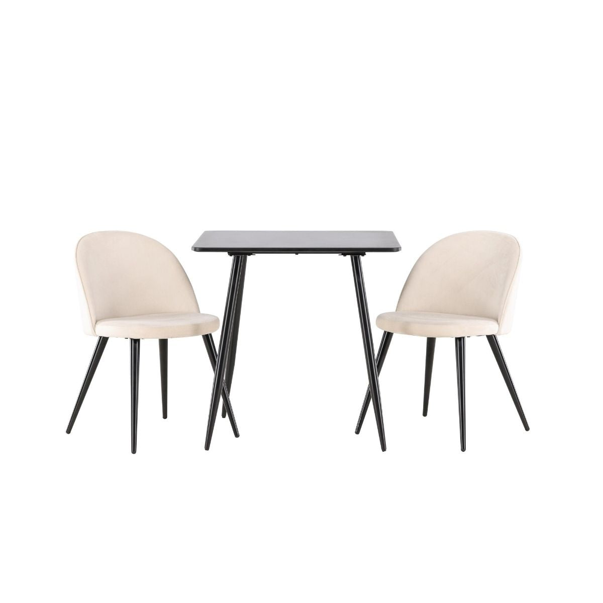 Polar Dining Table with Velvet Dining Chair Venture Design Spisegruppe
