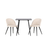 Polar Dining Table with Velvet Dining Chair Venture Design Spisegruppe