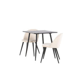 Polar Dining Table with Velvet Dining Chair Venture Design Spisegruppe