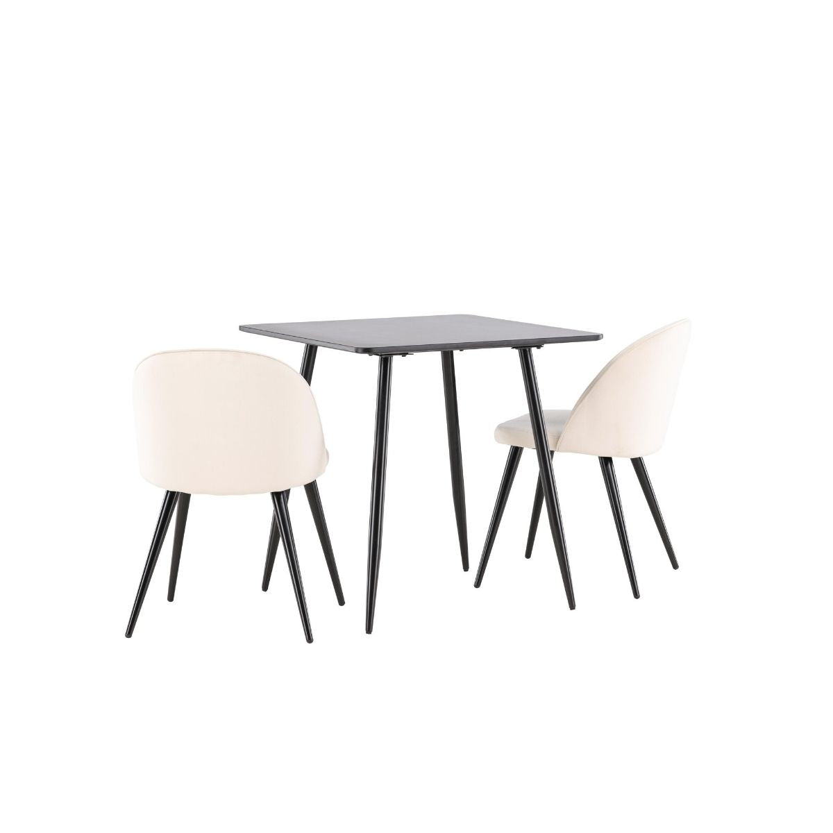 Polar Dining Table with Velvet Dining Chair Venture Design Spisegruppe