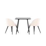 Polar Dining Table with Velvet Dining Chair Venture Design Spisegruppe