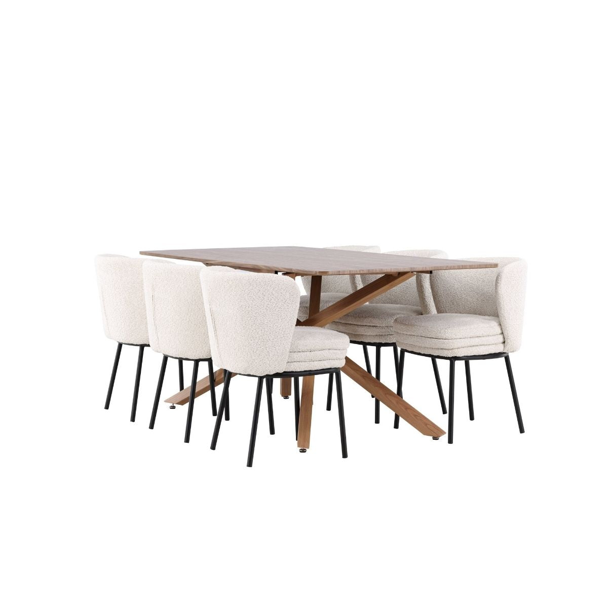 Piazza Dining Table with Agnes Dining Chair Venture Design Spisegruppe