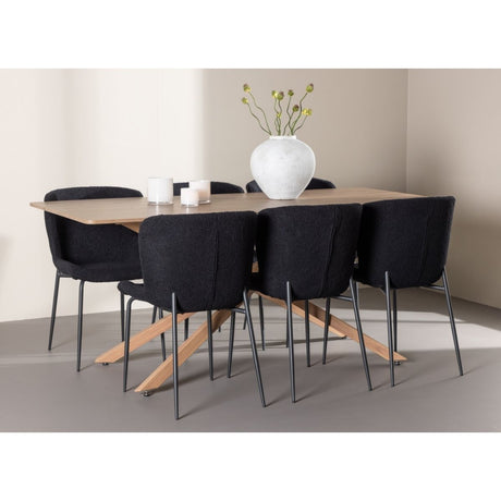 Piazza Dining Table with Modesto Dining Chair Venture Design Spisegruppe