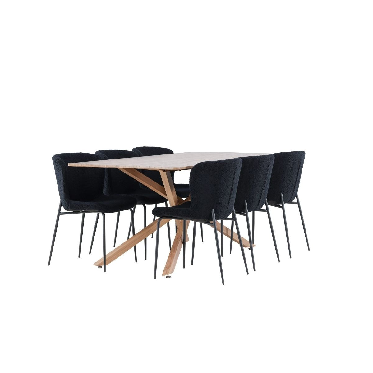 Piazza Dining Table with Modesto Dining Chair Venture Design Spisegruppe