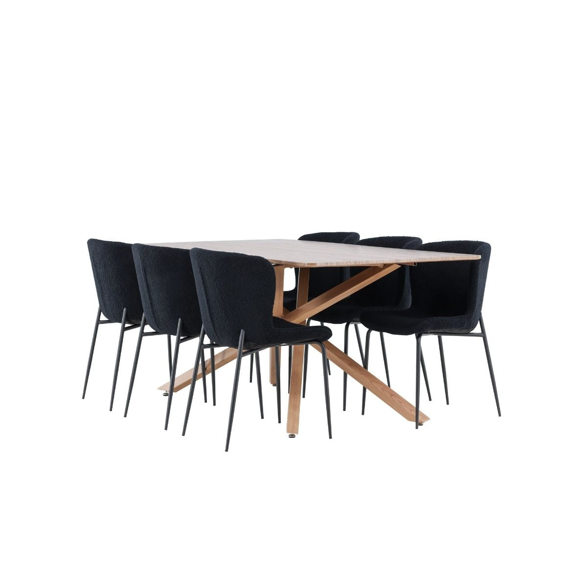 Piazza Dining Table with Modesto Dining Chair Venture Design Spisegruppe