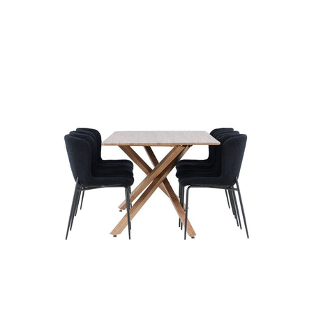 Piazza Dining Table with Modesto Dining Chair Venture Design Spisegruppe