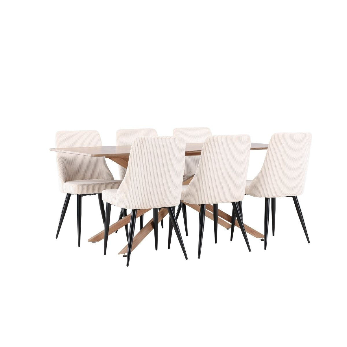 Piazza Dining Table with Leone Dining Chair Venture Design Spisegruppe