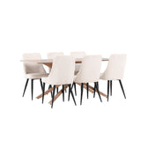 Piazza Dining Table with Leone Dining Chair Venture Design Spisegruppe