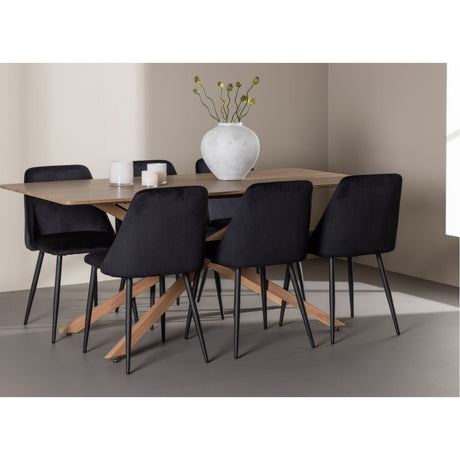Piazza Dining Table with Night Dining Chair Venture Design Spisegruppe